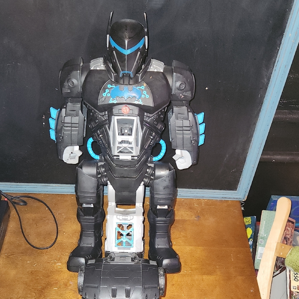 Large Batman Imaginext Batbot Xtreme Mech Robot Toy Black Blue Armor Cockpit 30"